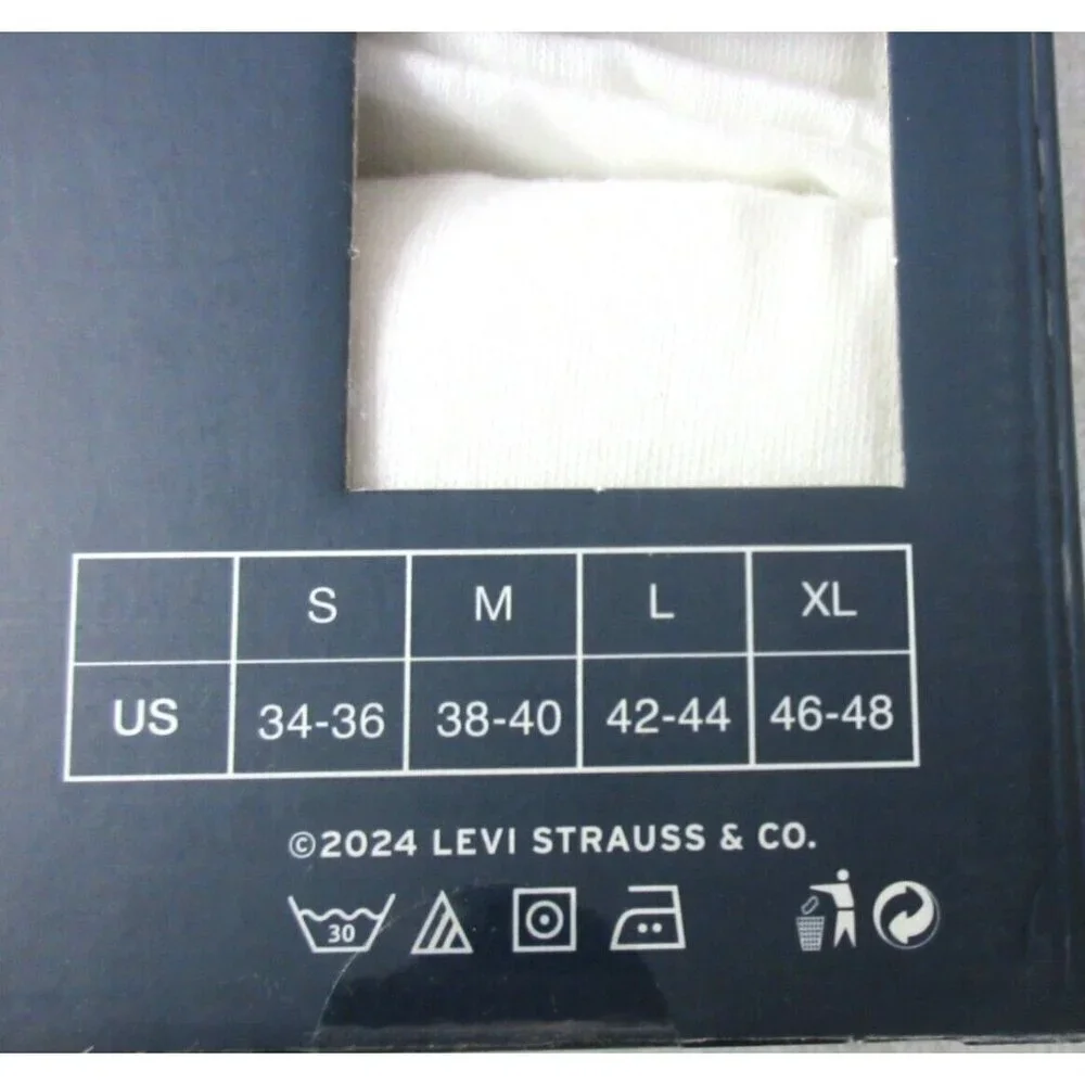 Levi's Men's Crewneck Premium Cotton Classic 3 Pack Tee shirts White NIB